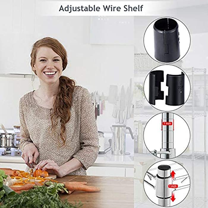 BestOffice 14‘’Lx36”Wx54”H 4 Tier Wire Shelving Unit NSF Metal Large Storage Shelves Heavy Duty